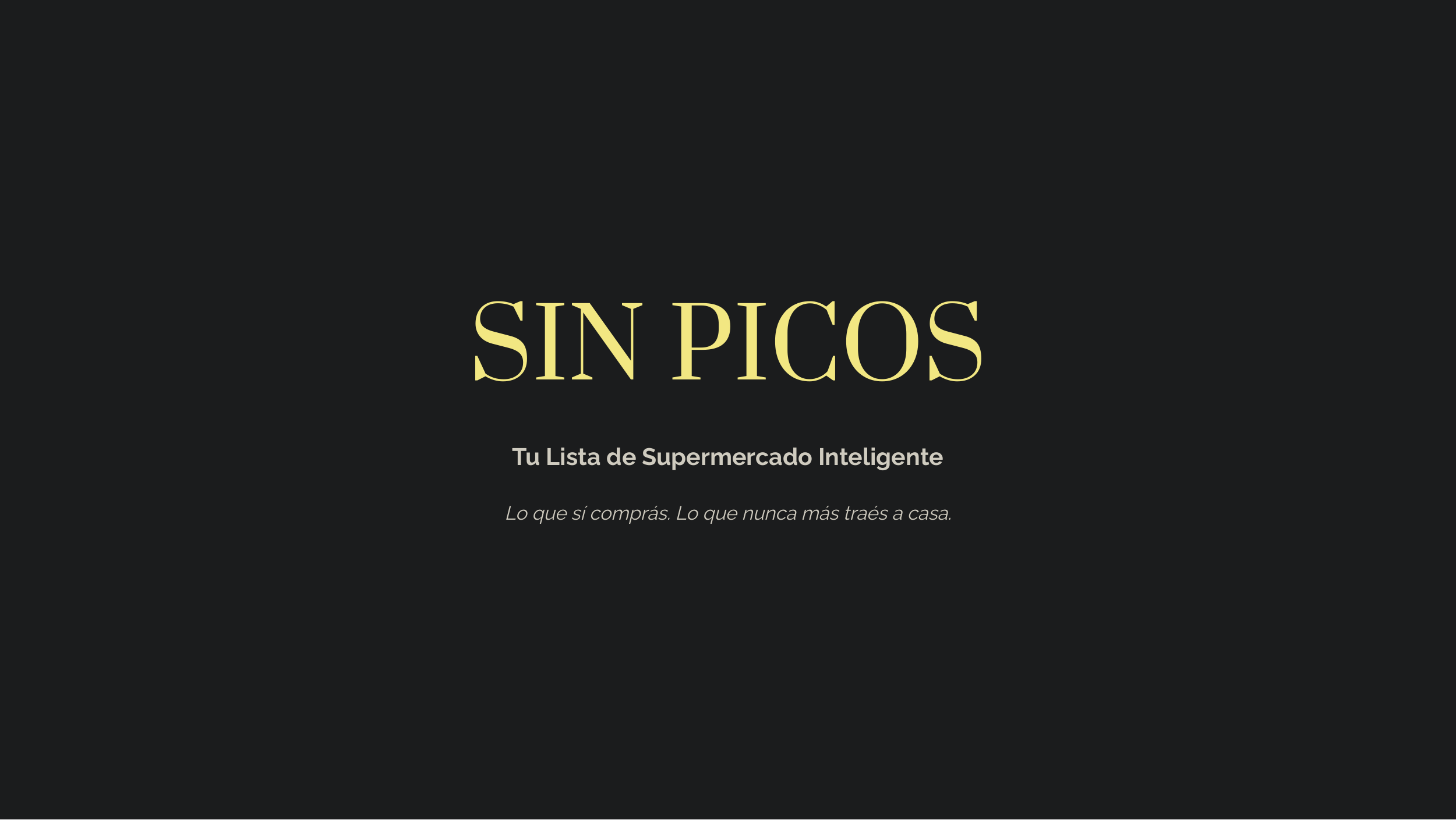Sin Picos — Lista de Compras Inteligente, portada