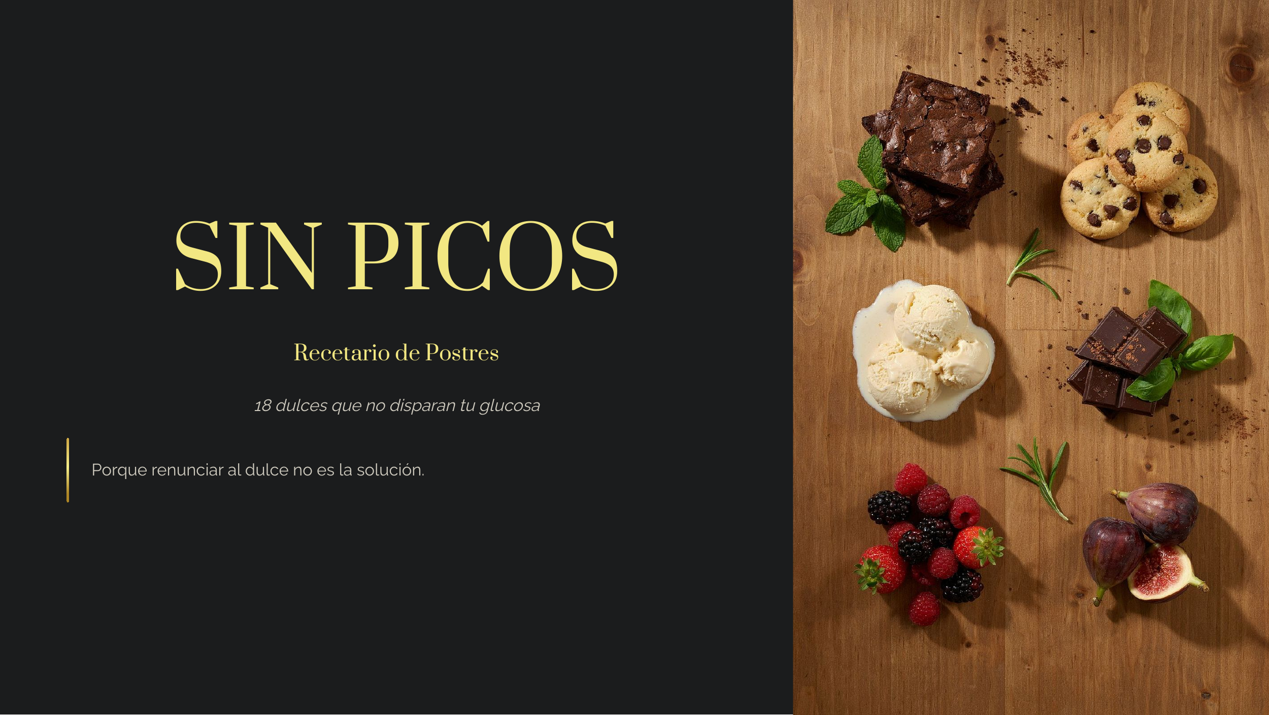 Sin Picos — 18 Recetas de Postres, portada